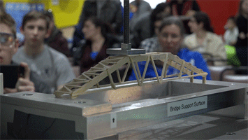 A video of a bridge being crushed during the judging round.
