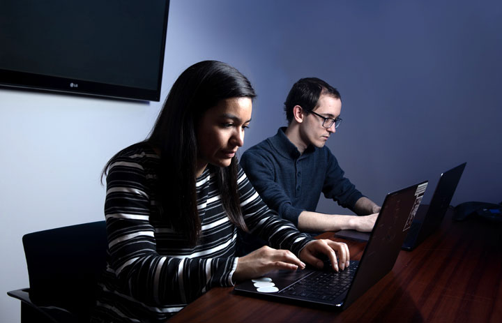 Adelphi University junior Jennefer Maldonado and senior Gerard Boniello