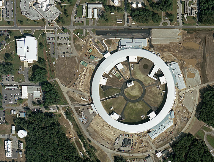 Aerial view of the construction site of NSLS-II