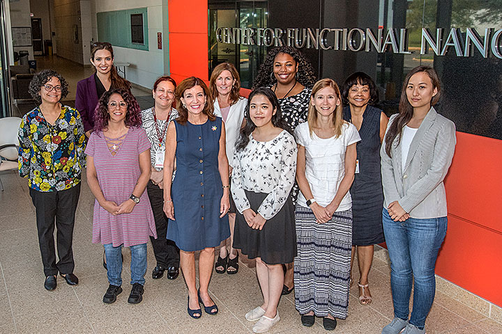 Esther Tsai and other women from Brookhaven Lab participated in a roundtable discussion with New Yor