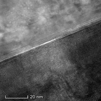transmission electron microscope image showing atom-by-atom layers of a topological insulator