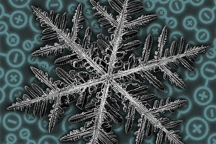 a snowflake's geometric fractals
