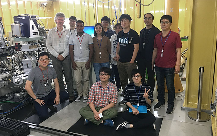 Part of the team at the Pohang Accelerator Laboratory X-ray Free-Electron Laser (PAL-XFEL) in South