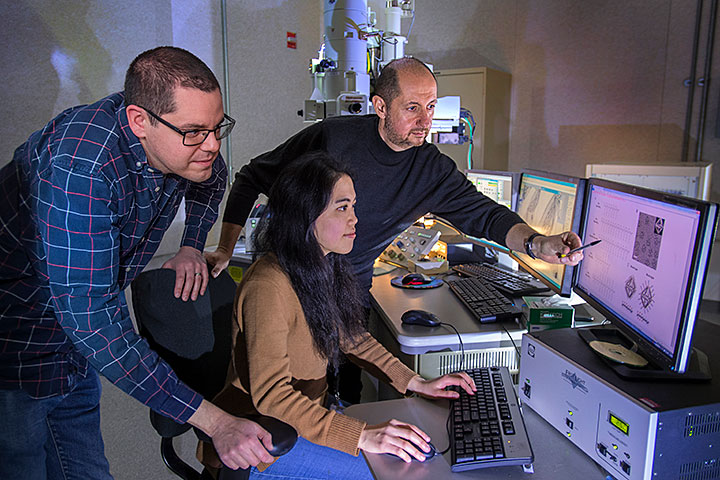 Photo of James Byrnes, Christine Wang, and Oleg Gang