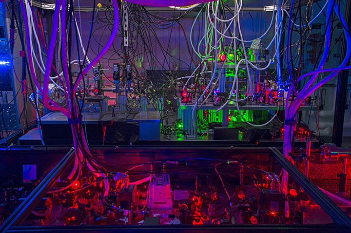 Equipment at the University of California, Santa Barbra for creating and manipulating quantum gases