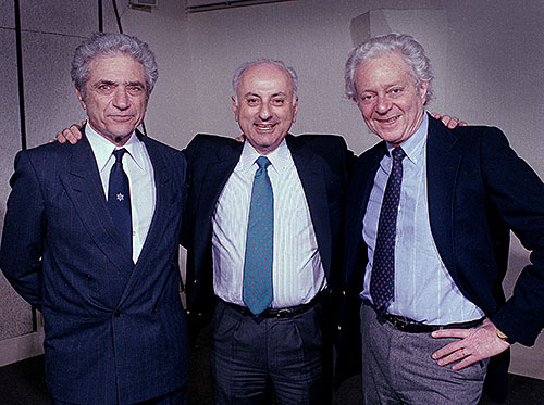 Photo of Jack Steinberger, Melvin Schwartz, and Leon Lederman