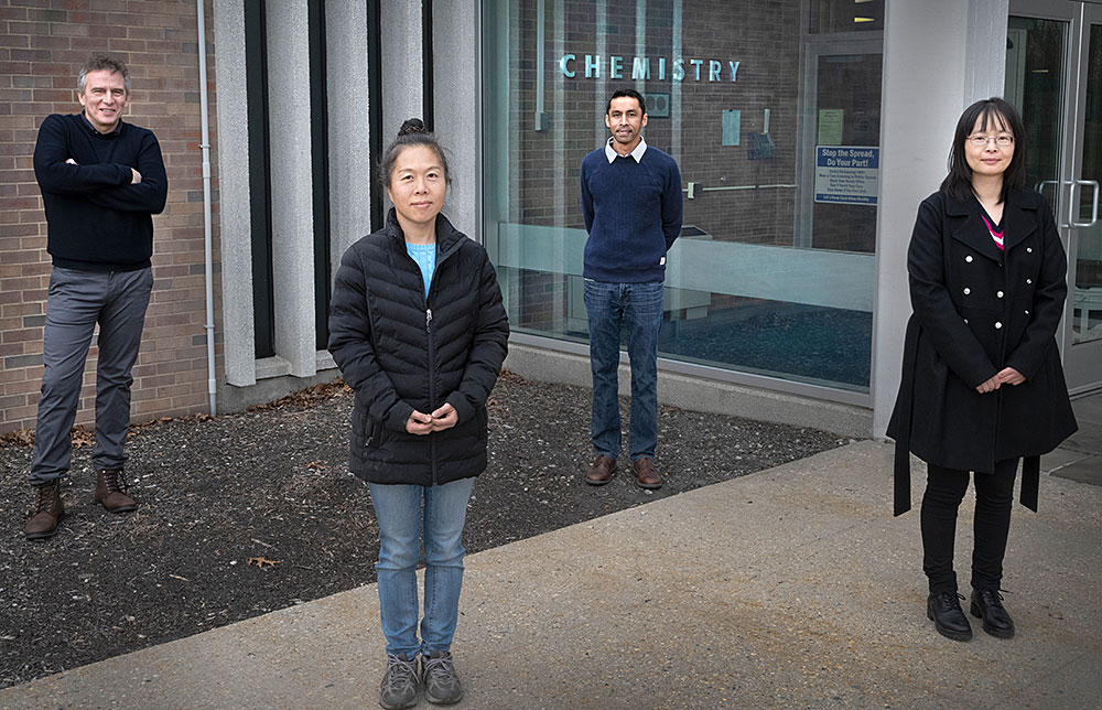 Photo of Anatoly Frenkel, Lihua Zhang, Sanjaya Senanayake, and Yuanyuan Li