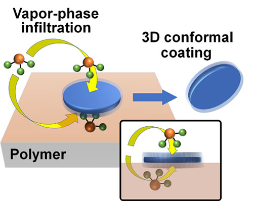 schematic 3D conformal coating layer of a microdisc laser