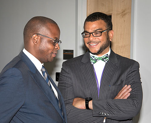 Photo of Wayne A. I. Frederick and Noel Blackburn at Brookhaven Lab