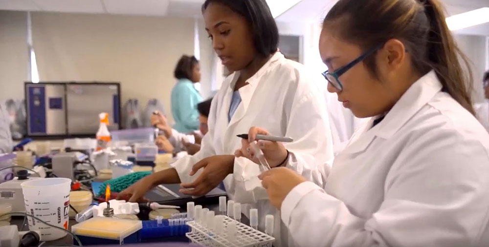 Photo of Howard University students in a lab