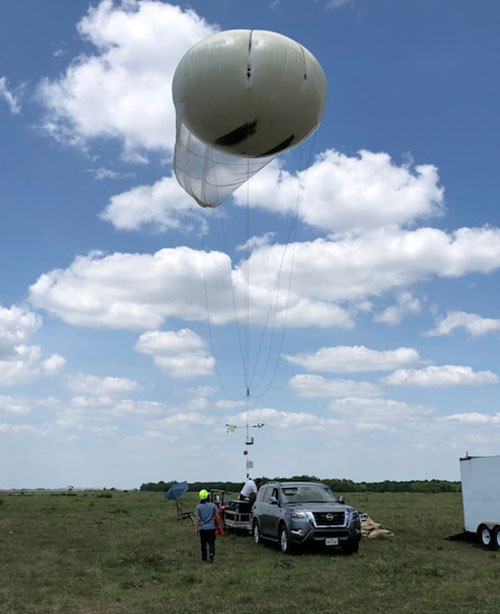 Photo of tethered balloon system