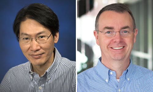 Side-by-side portraits of Qun Liu and John Shanklin