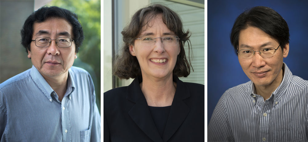 Photo of Principal Investigators Jingguang Chen, Amy Marschilok, and Qun Liu