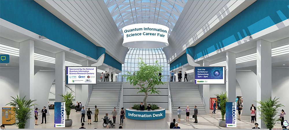 The virtual lobby of the Quantum Information Science Career Fair