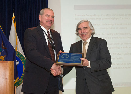 Photo of Frank Crescenzo and Ernest J. Moniz