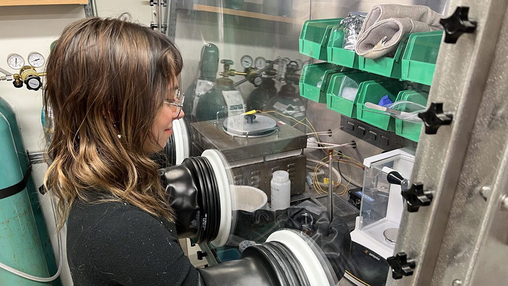 Photo of Kailee Buttice working in the lab