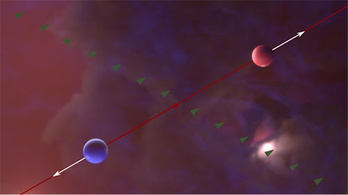 artistic depiction of the chiral magnetic effect