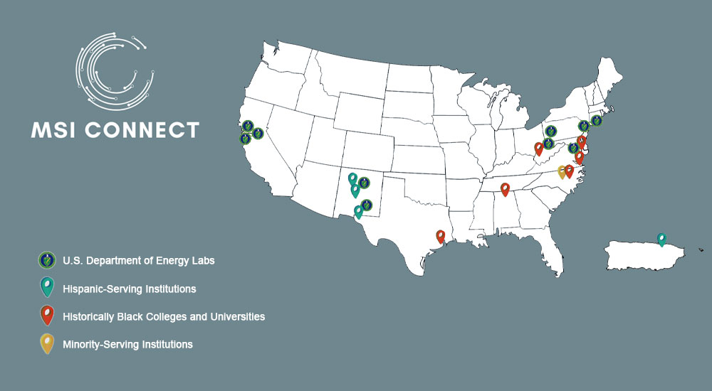 Map of the U.S. marks MSI Connect partners