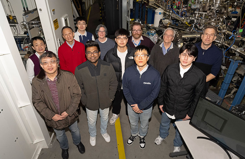 Members of the research team at the Spectroscopy Soft and Tender 2 beamline