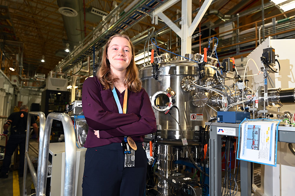 Jessica Curran at the TES beamline