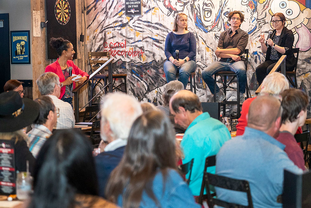 PubSci stage and attendees