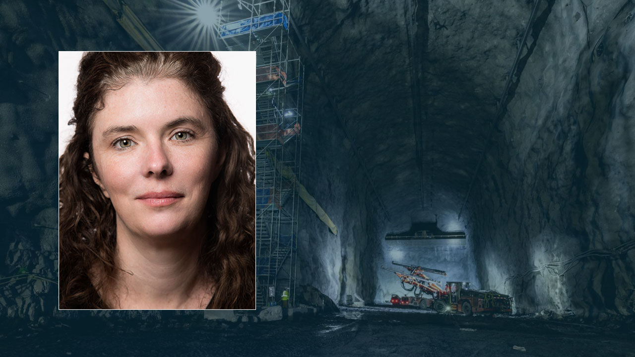 Elizabeth Worcester portrait inset of photo of DUNE excavation