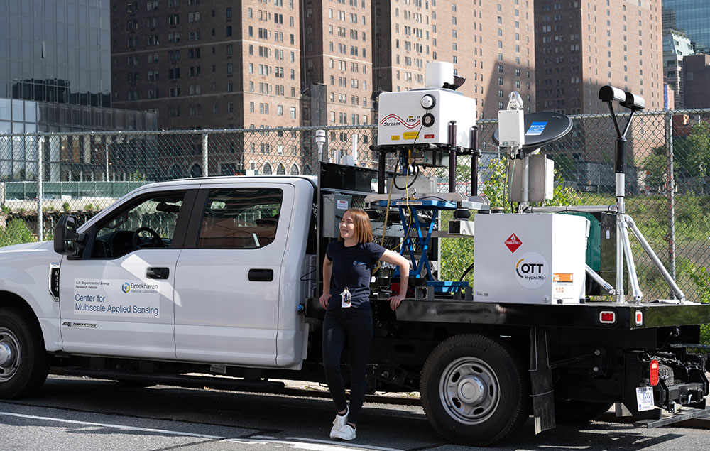 Katia Lamer with mobile observatory truck