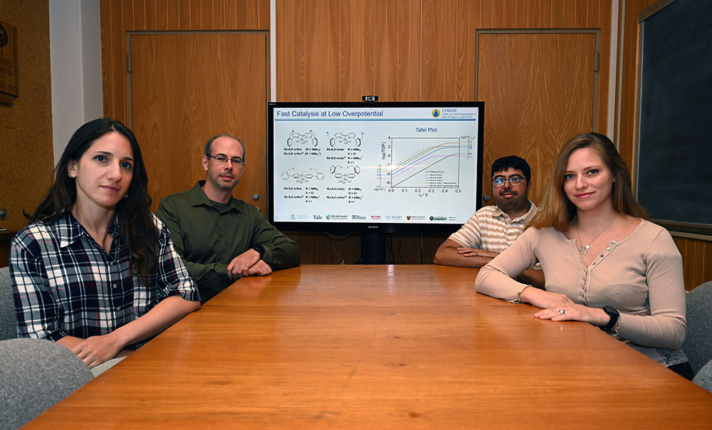 Chiara Cappuccino, Gerald Manbeck, Mehmed Ertem, and Laura Rotundo sit together at a conference tabl