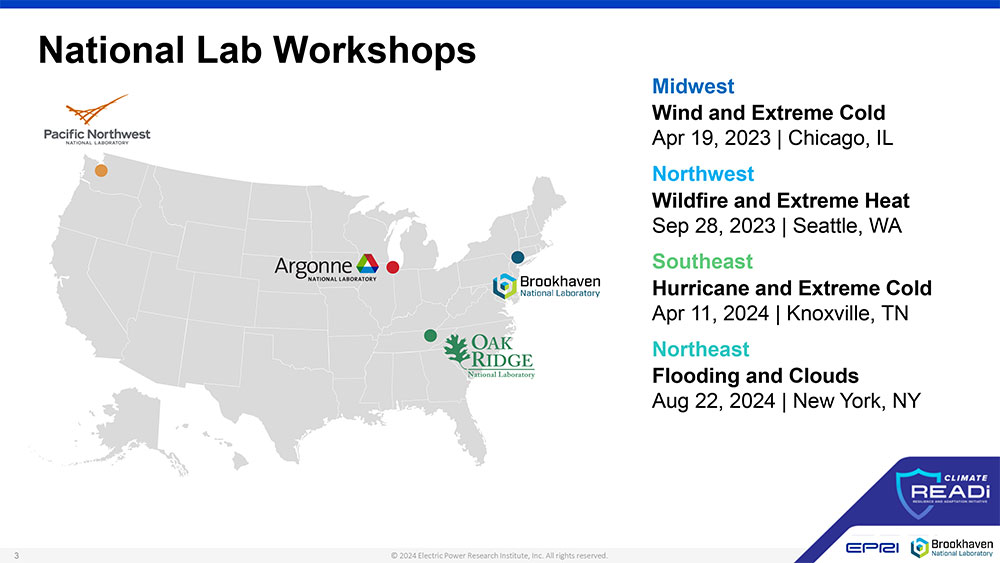Map marking meetins in Chicago, Seattle, Knoxville, and New York