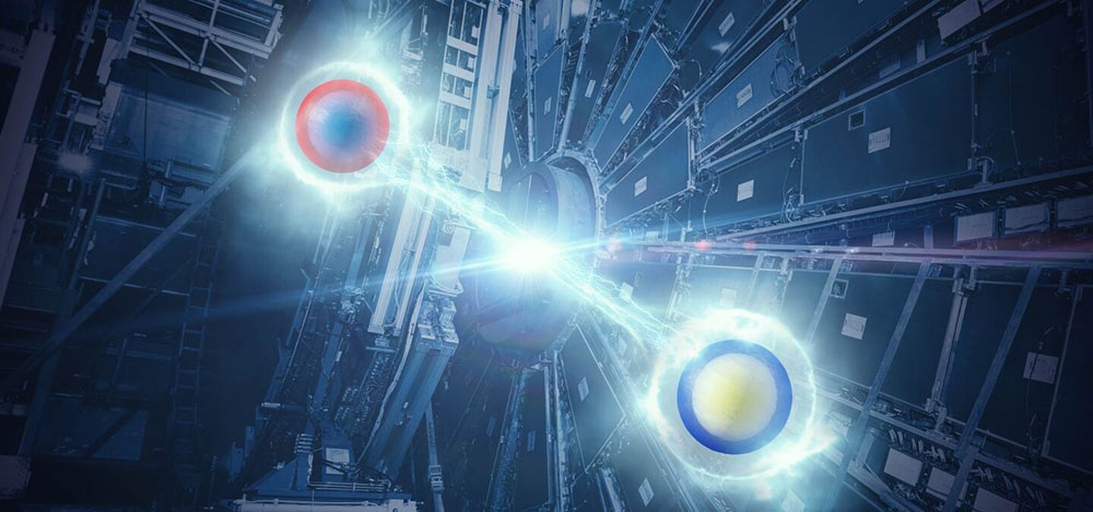 Artist's impression of a quantum-entangled pair of top quarks