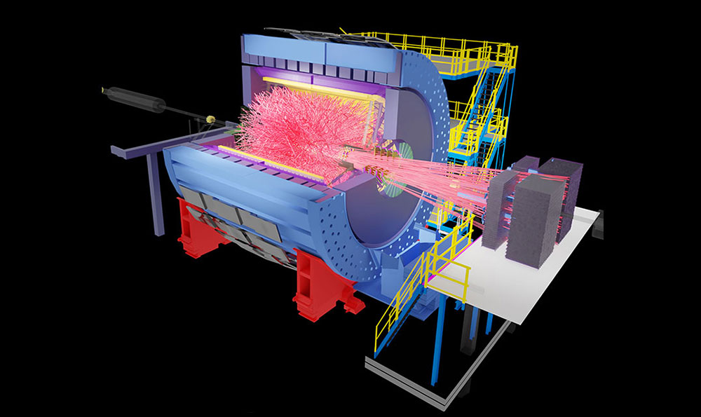 Schematic of the STAR detector receiving gold-gold collisions