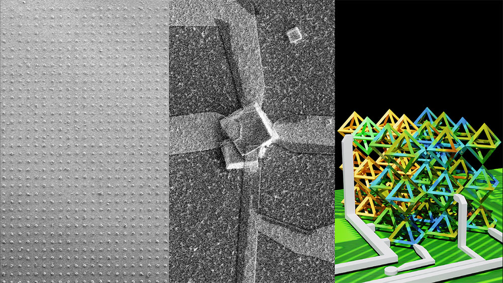 hip-integrated 3D nanostructured device fabricated using DNA self-assembly (Left panel). A DNA cryst