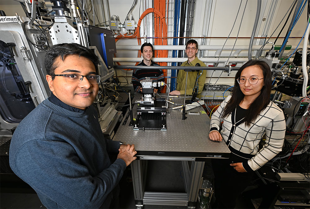 From left to right, co-authors and Center for Functional Nanomaterials scientists Shray Mathur, Noah