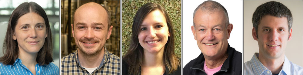 Side-by-side portraits of four principal investigators