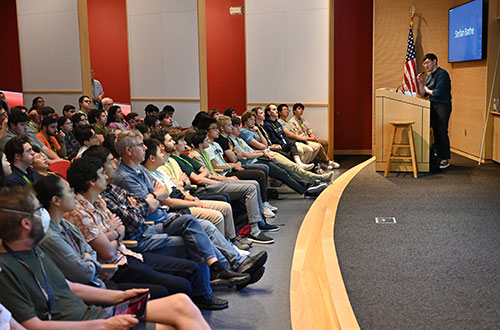 Park presenting in a lecture hall