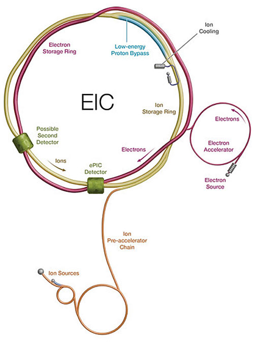 A schematic of the planned Electron-Ion Collider