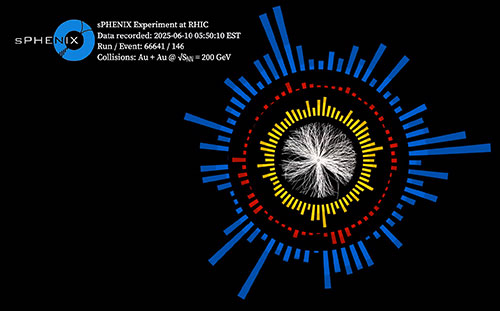 Rendering of a high-energy nucleus-nucleus collision