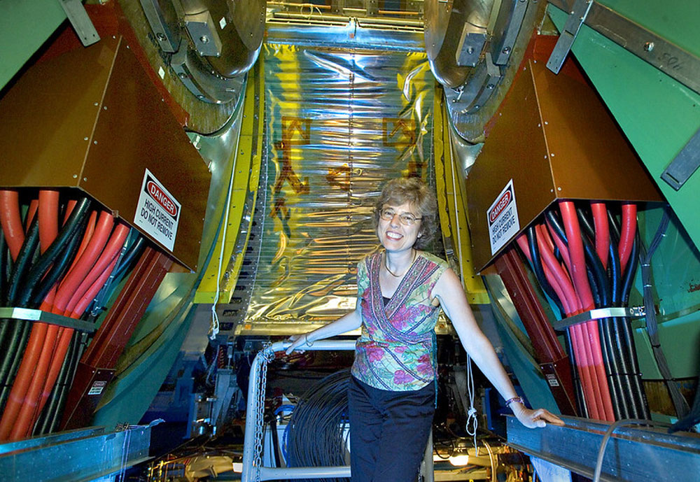 Barbara Jacak at the PHENIX detector