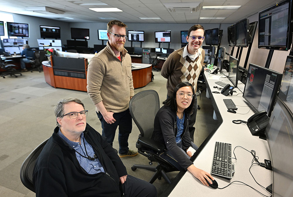 Kevin Brown (left), Vincent Schoefer, Weijian (Lucy) Lin, and Levente Hajdu, pictured here in the Ma