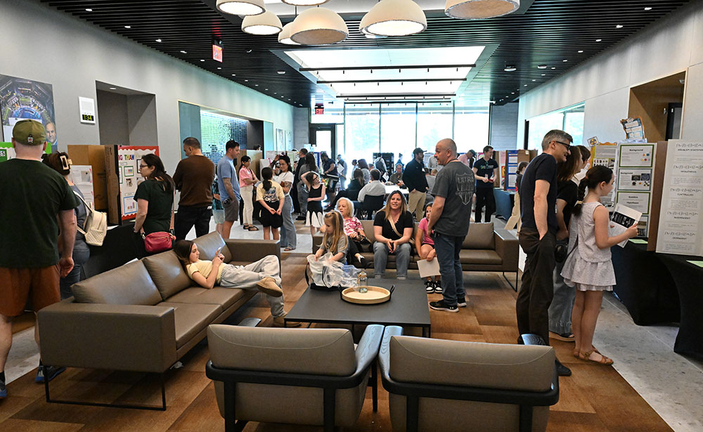 Science fair projects on display at the Science and User Support Center