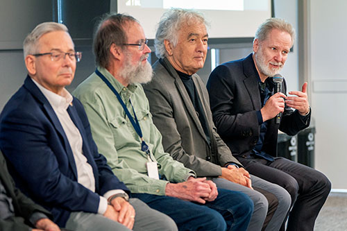 Pictured from left to right are Bill Zajc, Columbia University, PHENIX; Flemming Videbaek, Brookhave