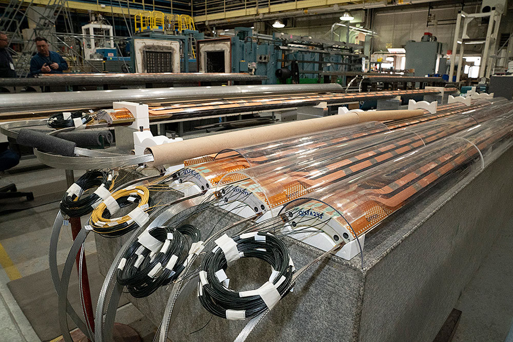 Fabricated coils at Brookhaven Lab's Superconducting Magnet Division