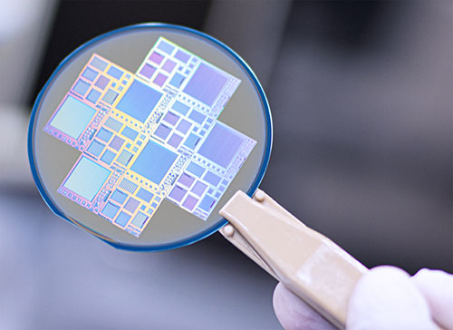 Closeup of the wafers found in chip