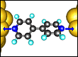 Schematics illustrating the 'vertical' and 'angled' molecular junction configura