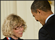 President Barack Obama presents Joanna Fowler with the National Medal of Science