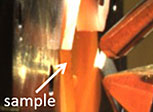 heated sample at the AP-PES endstation