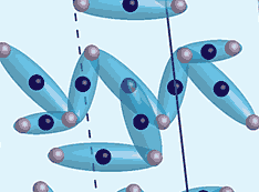 The left image (a) shows a monoclinic unit cell of magnetite with trimerons representing the electro