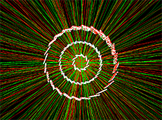 A gold–gold collision recorded by the Heavy Flavor Tracker (HFT) component of the STAR detecto