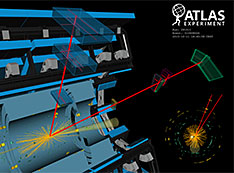 A candidate ATLAS event display of a Higgs boson decay to two muons