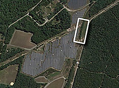 aerial image showing proposed siting location